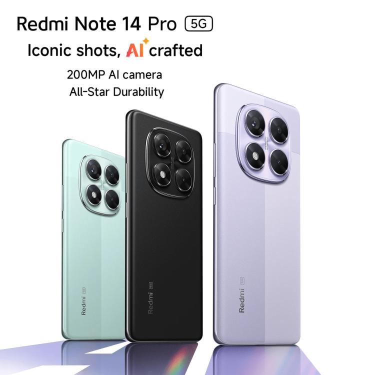 Xiaomi Redmi Note 14 Pro 5G Global, 8GB+256GB, In-screen Fingerprint, 6.67 inch Xiaomi HyperOS MediaTek Dimensity 7300-Ultra Octa Core, NFC, Network: 5G, Note 14 Pro 5G, 8GB+256GB(Black), Note 14 Pro 5G, 8GB+256GB(Purple) Xiaomi Redmi Note 14 Pro 5G Global, 8GB+256GB, In-screen Fingerprint, 6.67 inch Xiaomi HyperOS MediaTek Dimensity 7300-Ultra Octa Core, NFC, Network: 5G, Note 14 Pro 5G, 8GB+256GB(Black), Note 14 Pro 5G, 8GB+256GB(Purple)